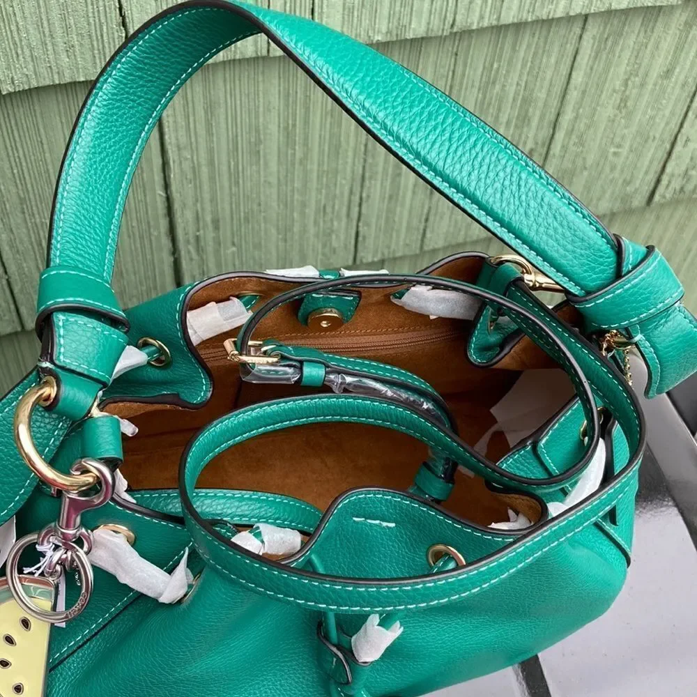 Coach Shoulder & Crossbody Purse Bag With Melon Slice Charm Leather